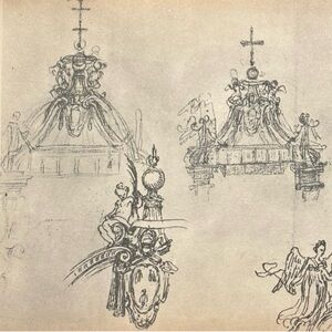 CANOPY ST. PETER'S Giovanni Gian Lorenzo Bernini Fine Art Print Antique Vintage